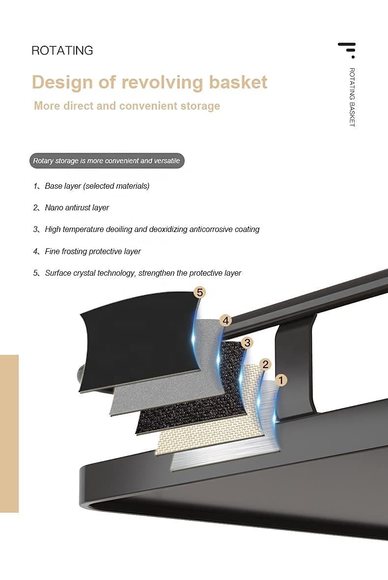 Square Kitchen Trolley with Wheels (4 Layers)