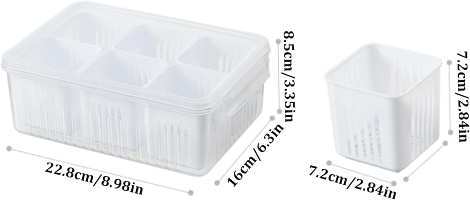 6 Grid Fridge Storage Boxes