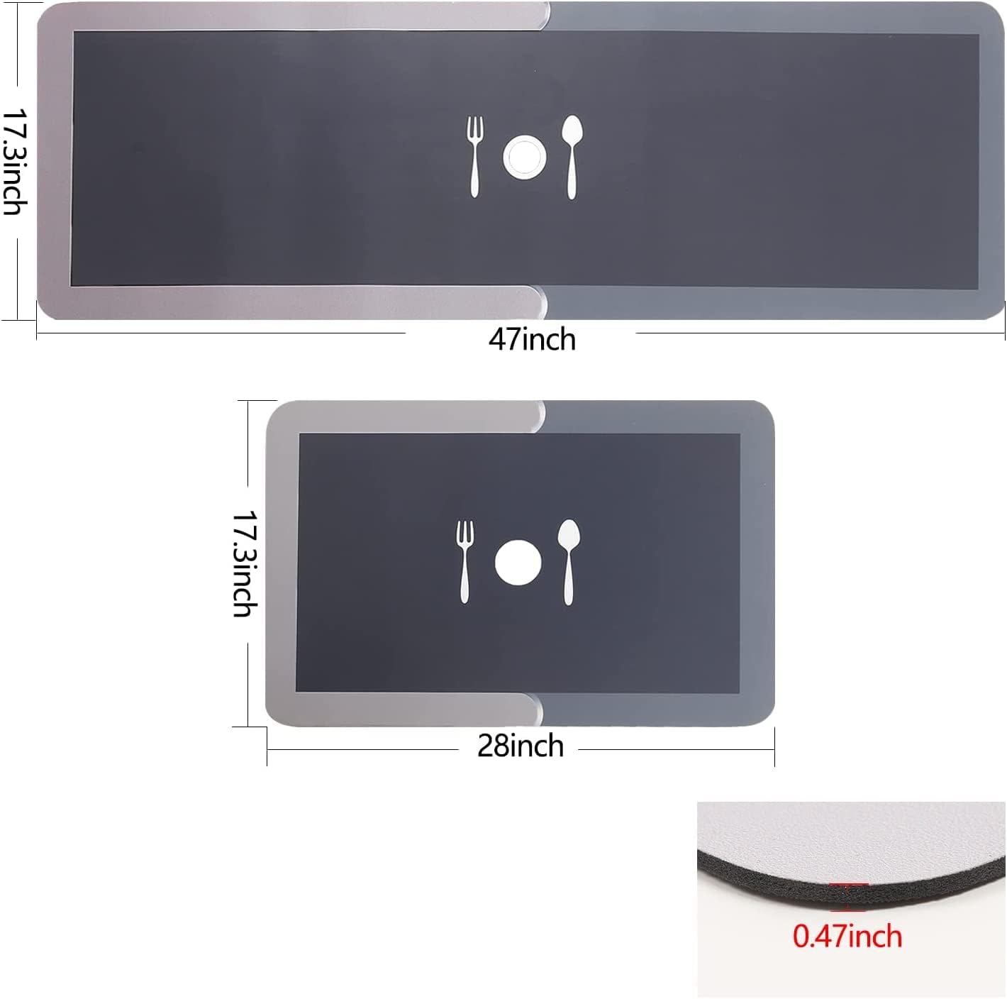 Waterproof Kitchen Line Mats (2pc)