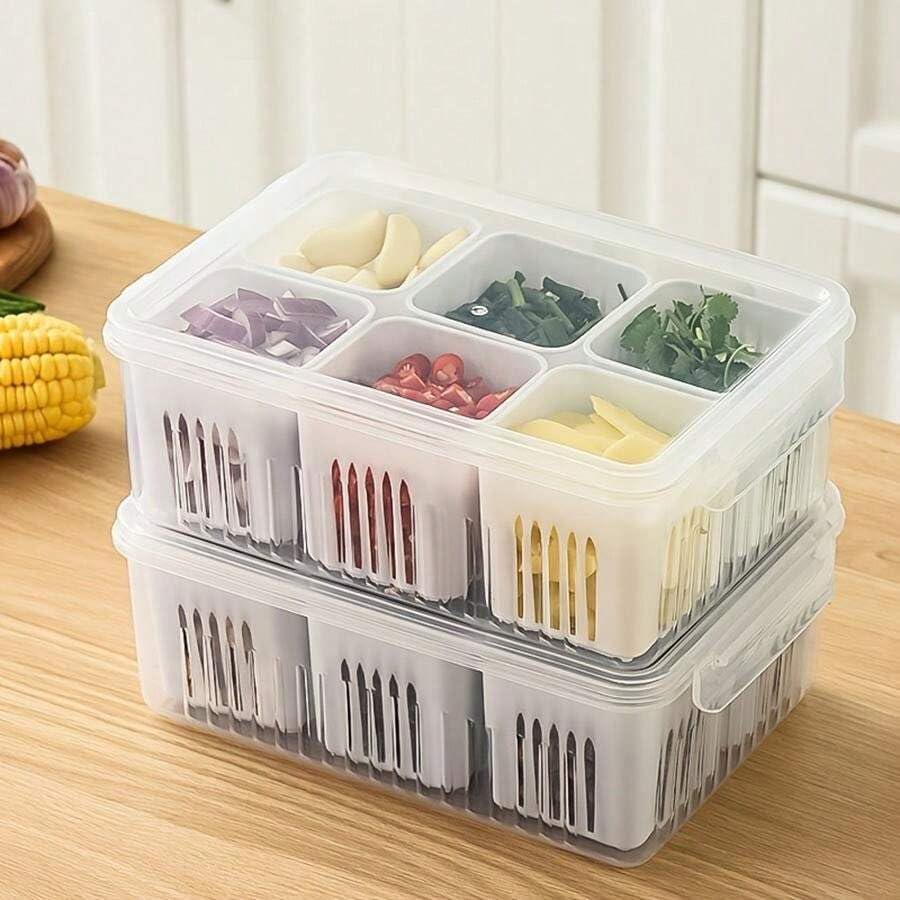6 Grid Fridge Storage Boxes