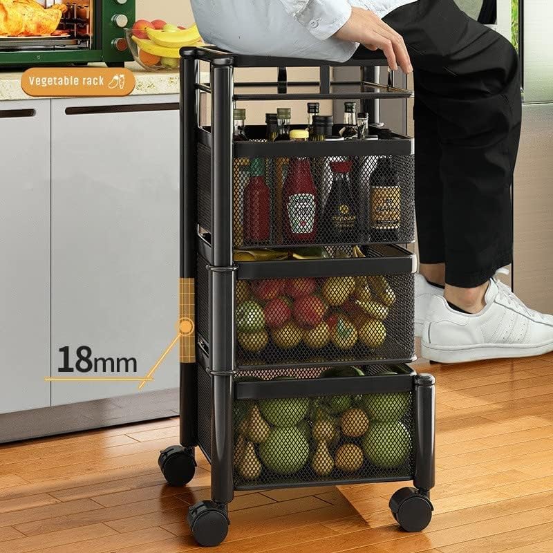 Square Kitchen Trolley with Wheels (5 Layers)