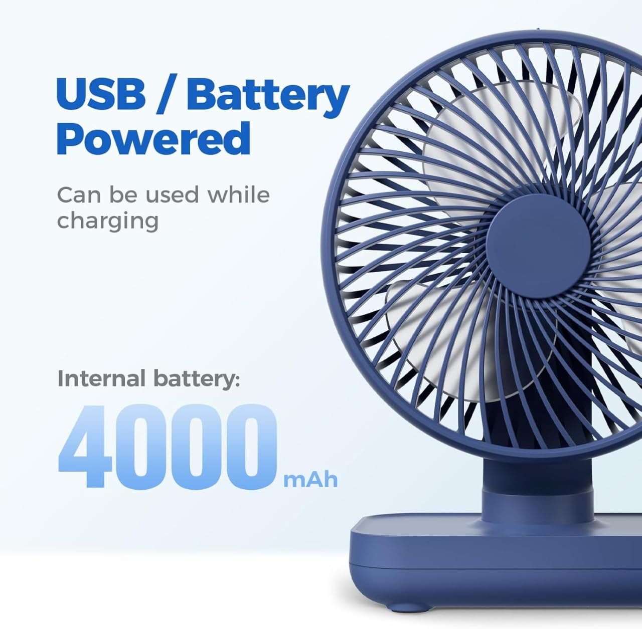 Portable Non-Swing Table Fan Rechargeable