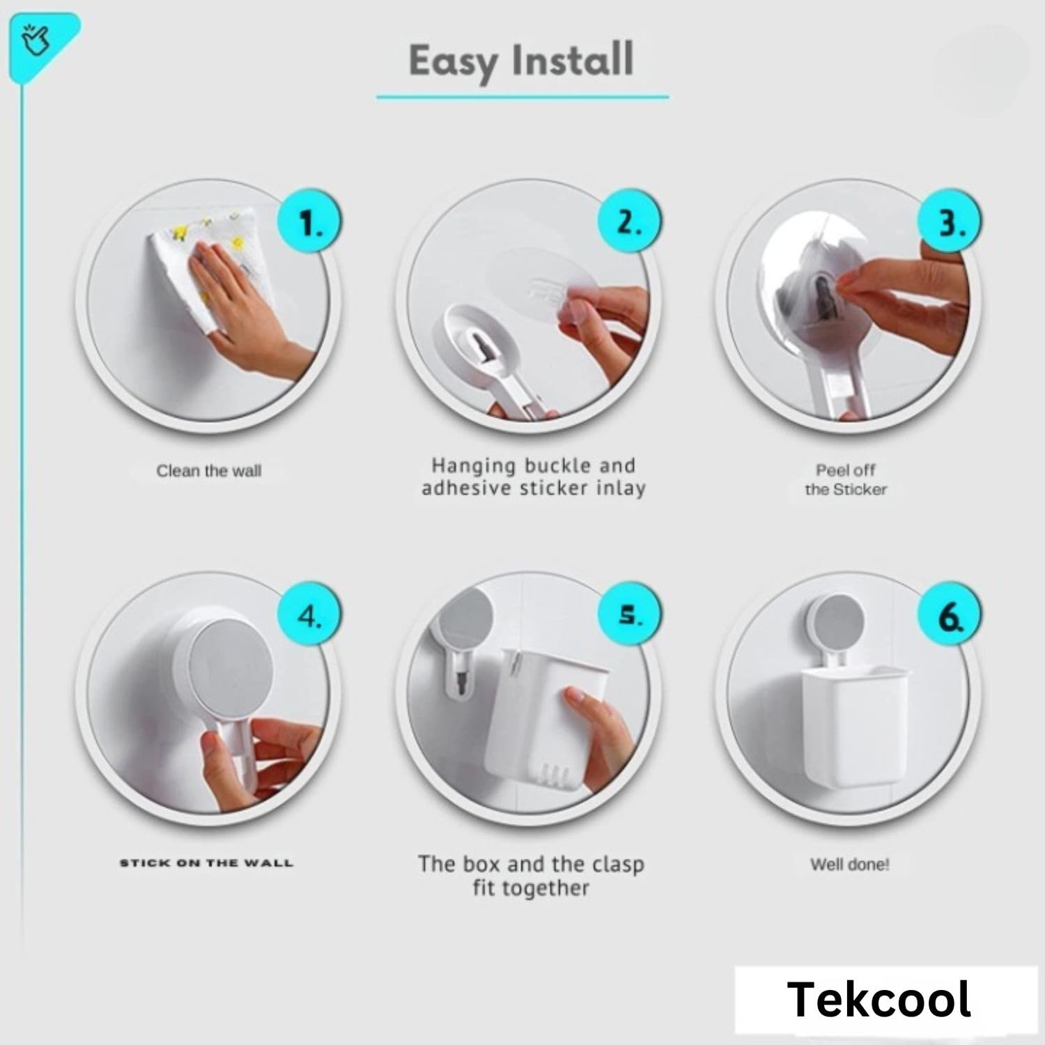 Wall Mounted Toothbrush Holder (2pcs)