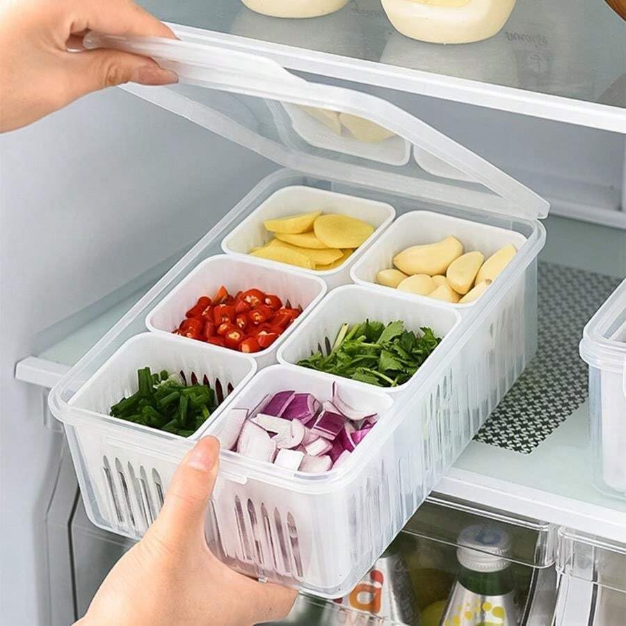 6 Grid Fridge Storage Boxes