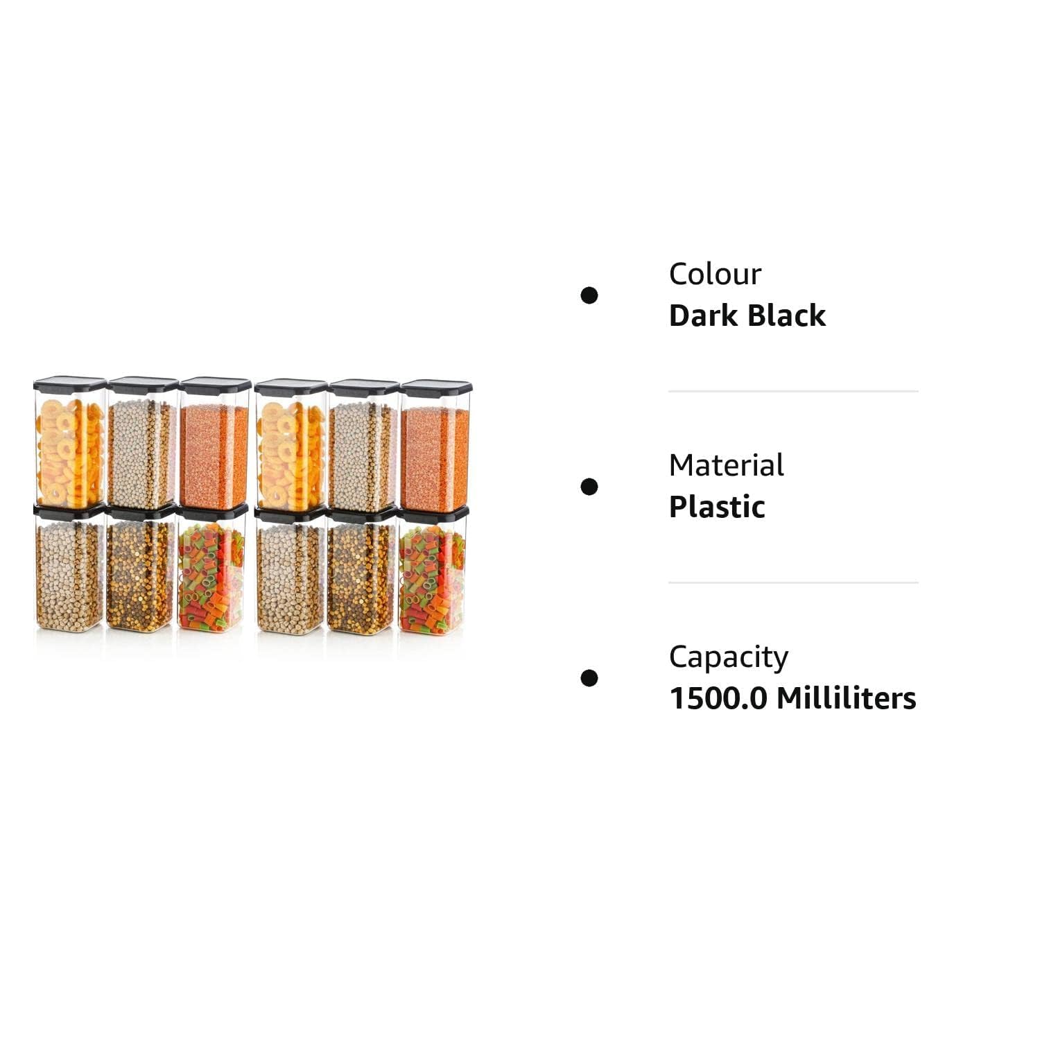 Air Tight Kitchen Containers Set (1500ml)
