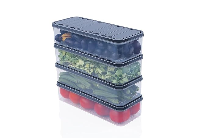Plastic Fridge Storage Boxes (1200ml)