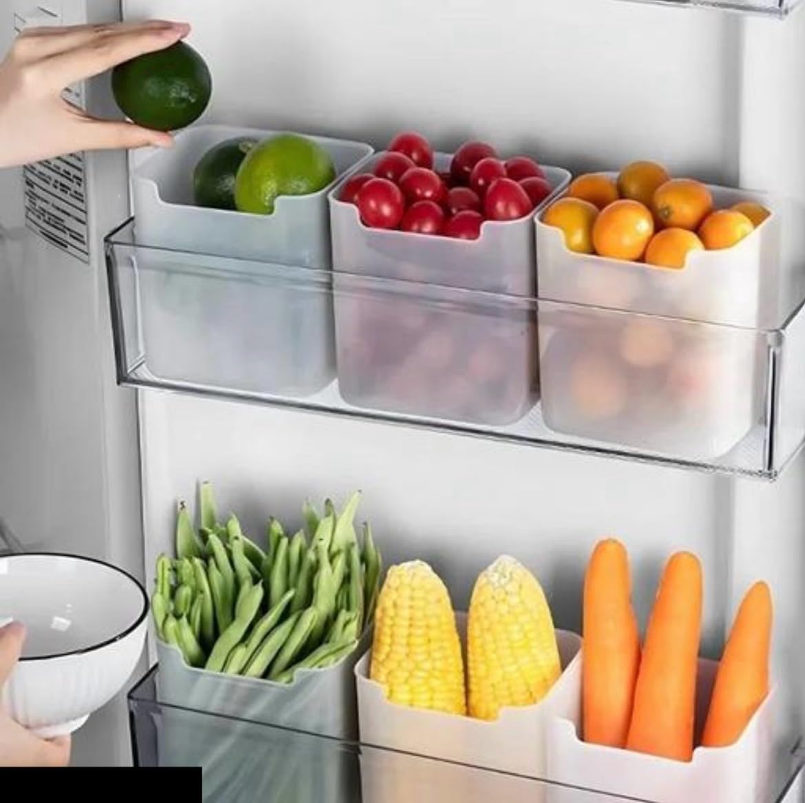 6pcs Side Fridge Storage Boxes