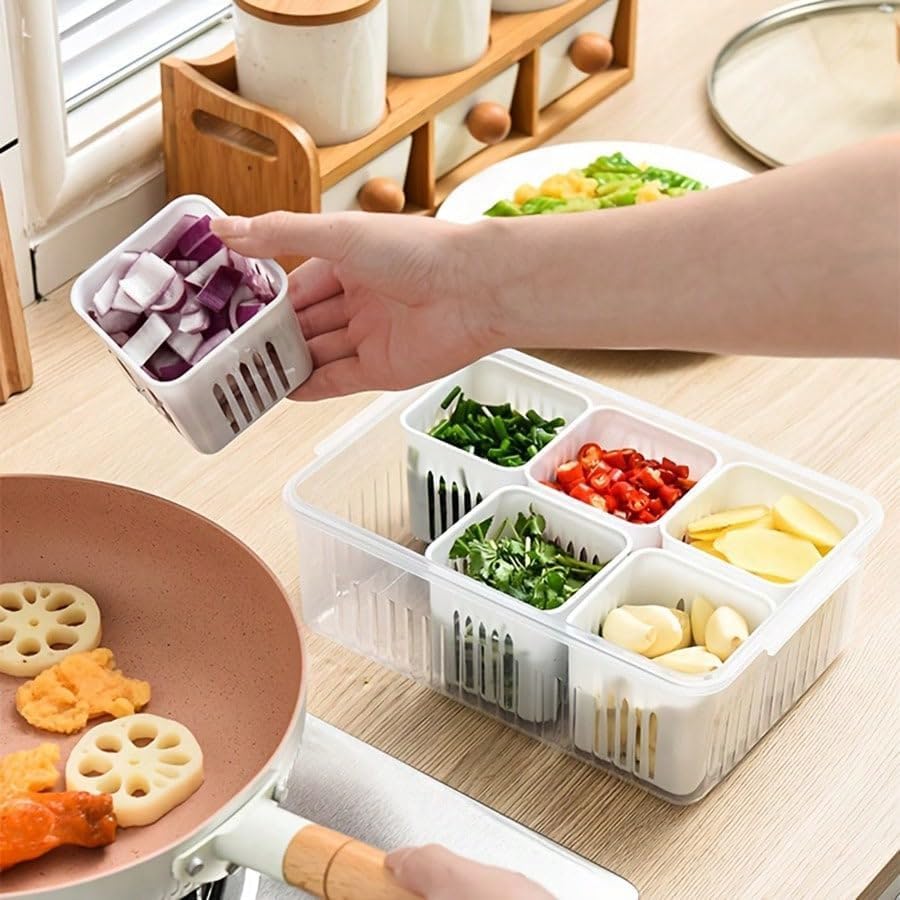 6 Grid Fridge Storage Boxes