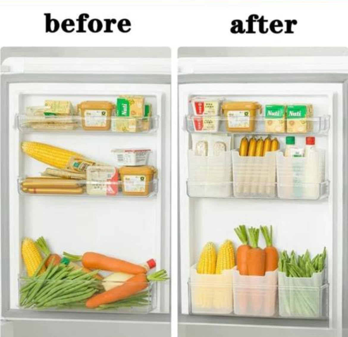 6pcs Side Fridge Storage Boxes