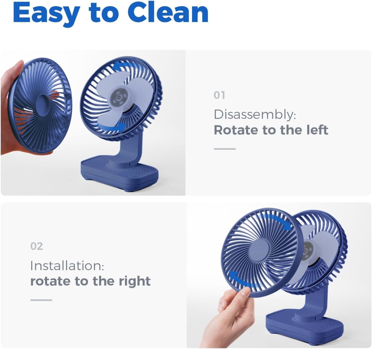 Portable Non-Swing Table Fan Rechargeable