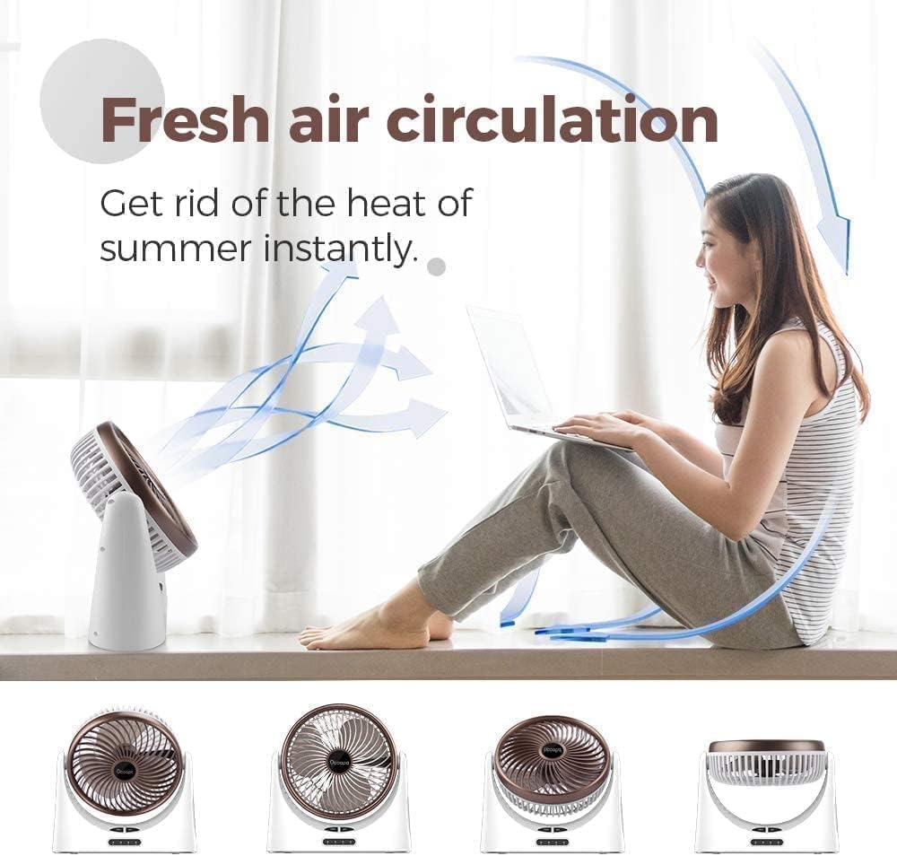 Portable Non-Swing Table Fan Rechargeable