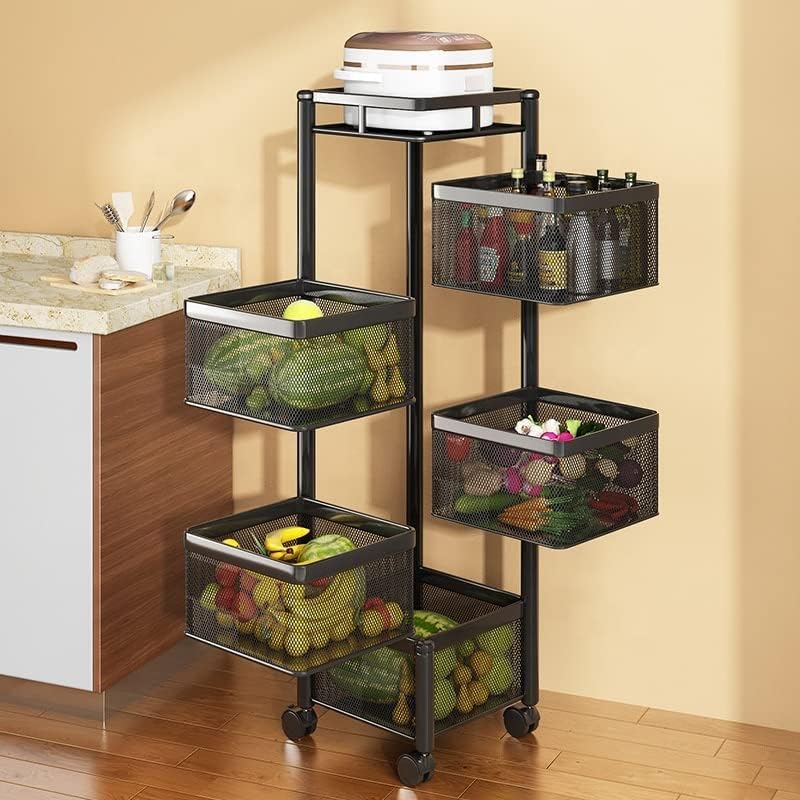 Square Kitchen Trolley with Wheels (5 Layers)