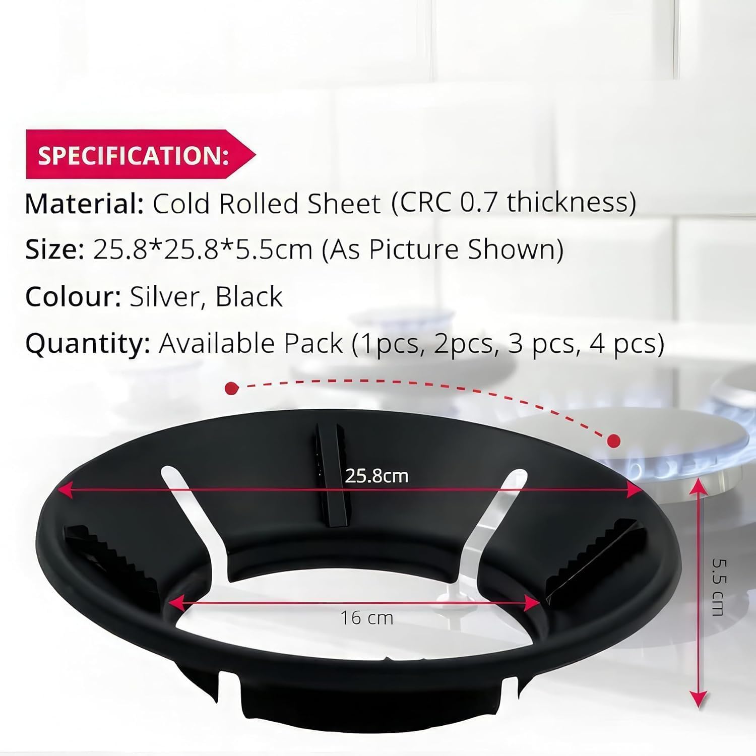 Gas Saver Burner Stand (Black)