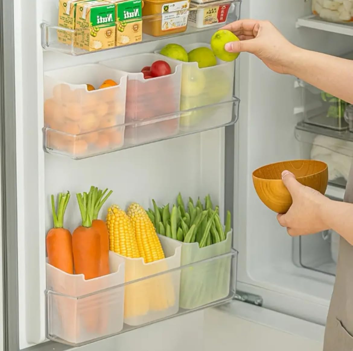 6pcs Side Fridge Storage Boxes