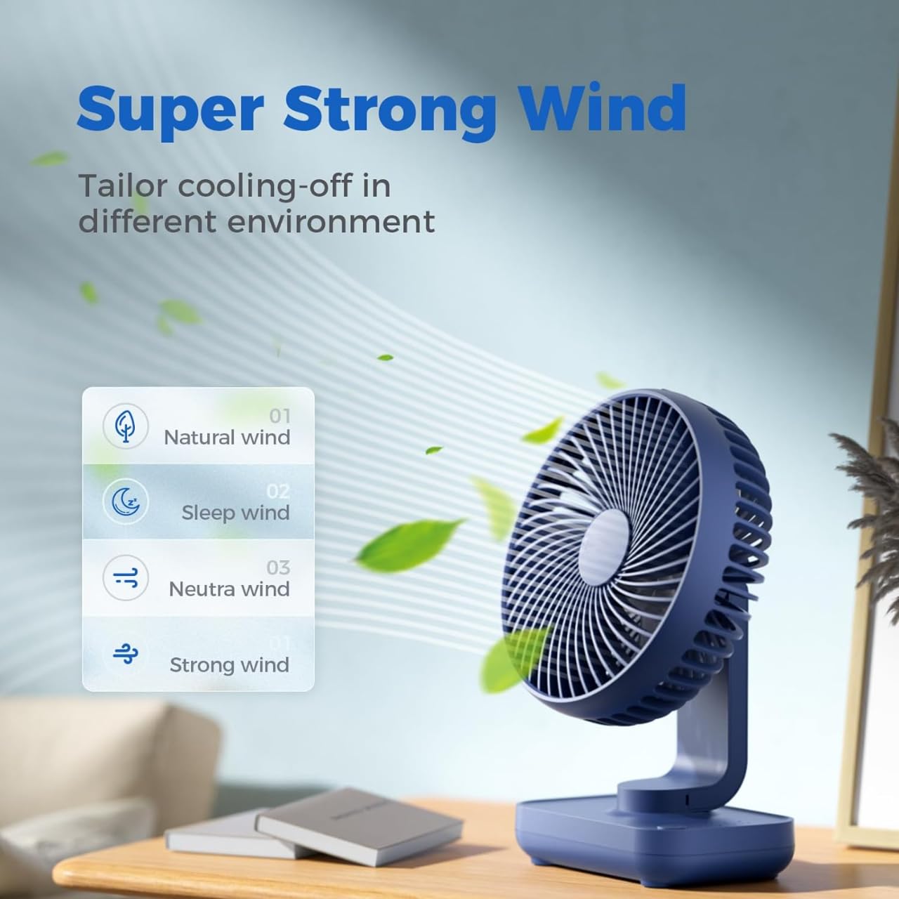Portable Non-Swing Table Fan Rechargeable
