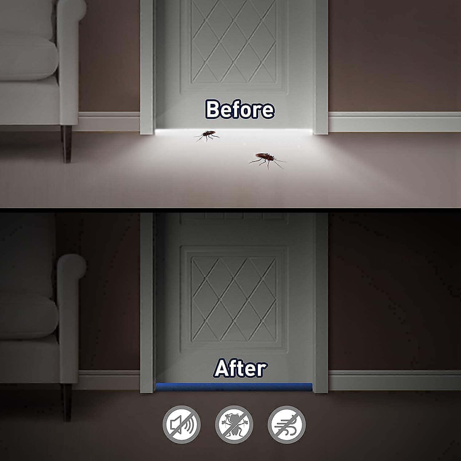 39Inch Door Bottom Gap Filler Strip (Brown)