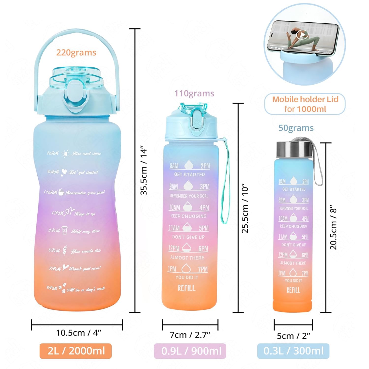 Water Bottle - 3Pcs
