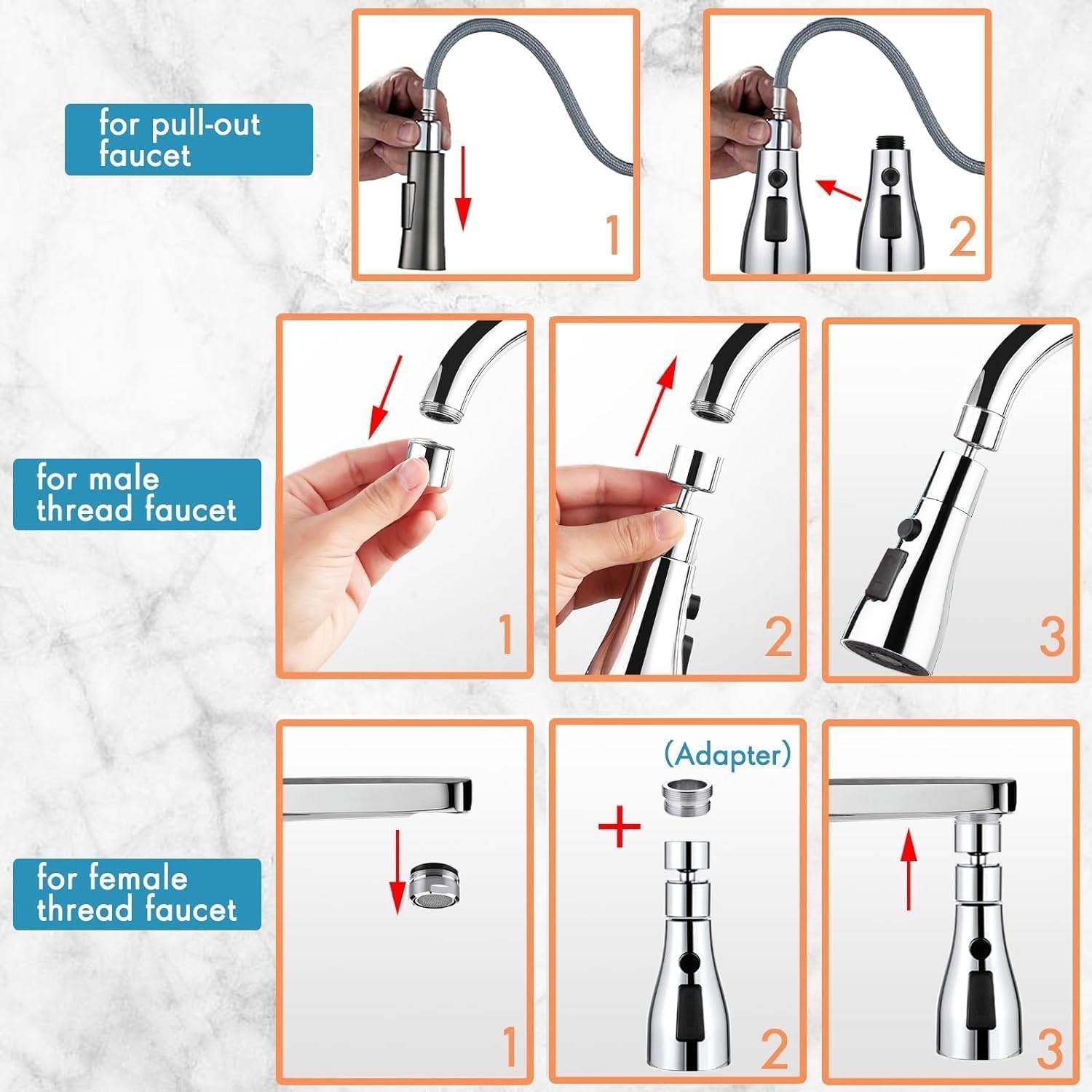 Tap Extender for Kitchen Sink (Sink Faucet)