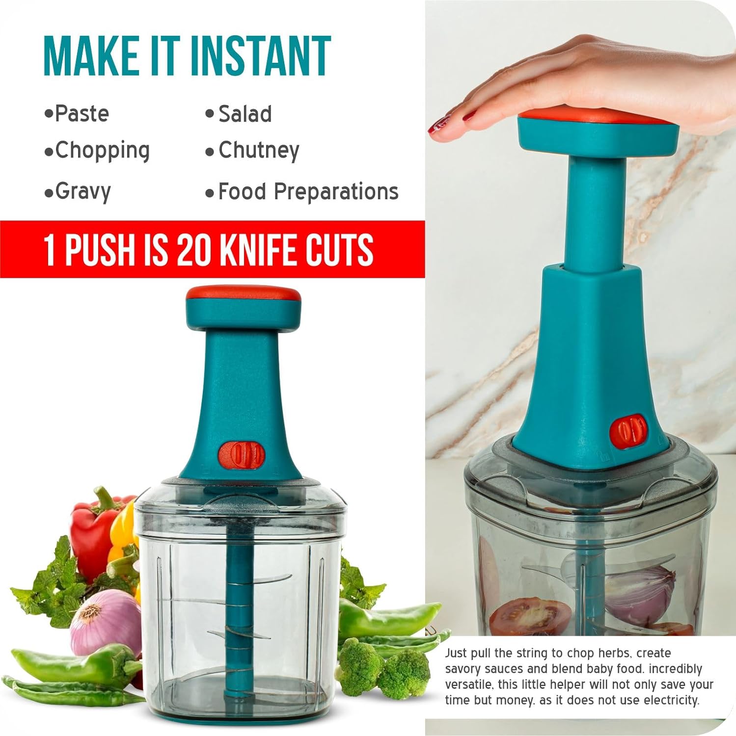 Manual Hand Press Push Chopper