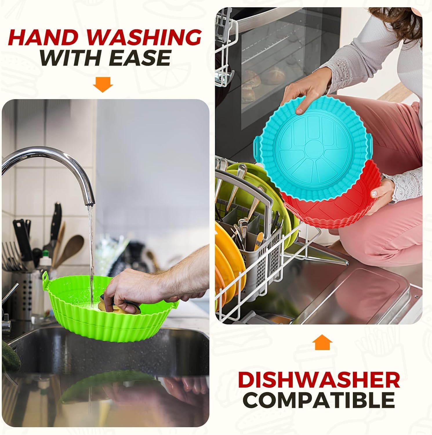 3 Pack Air Fryer Silicone Liners