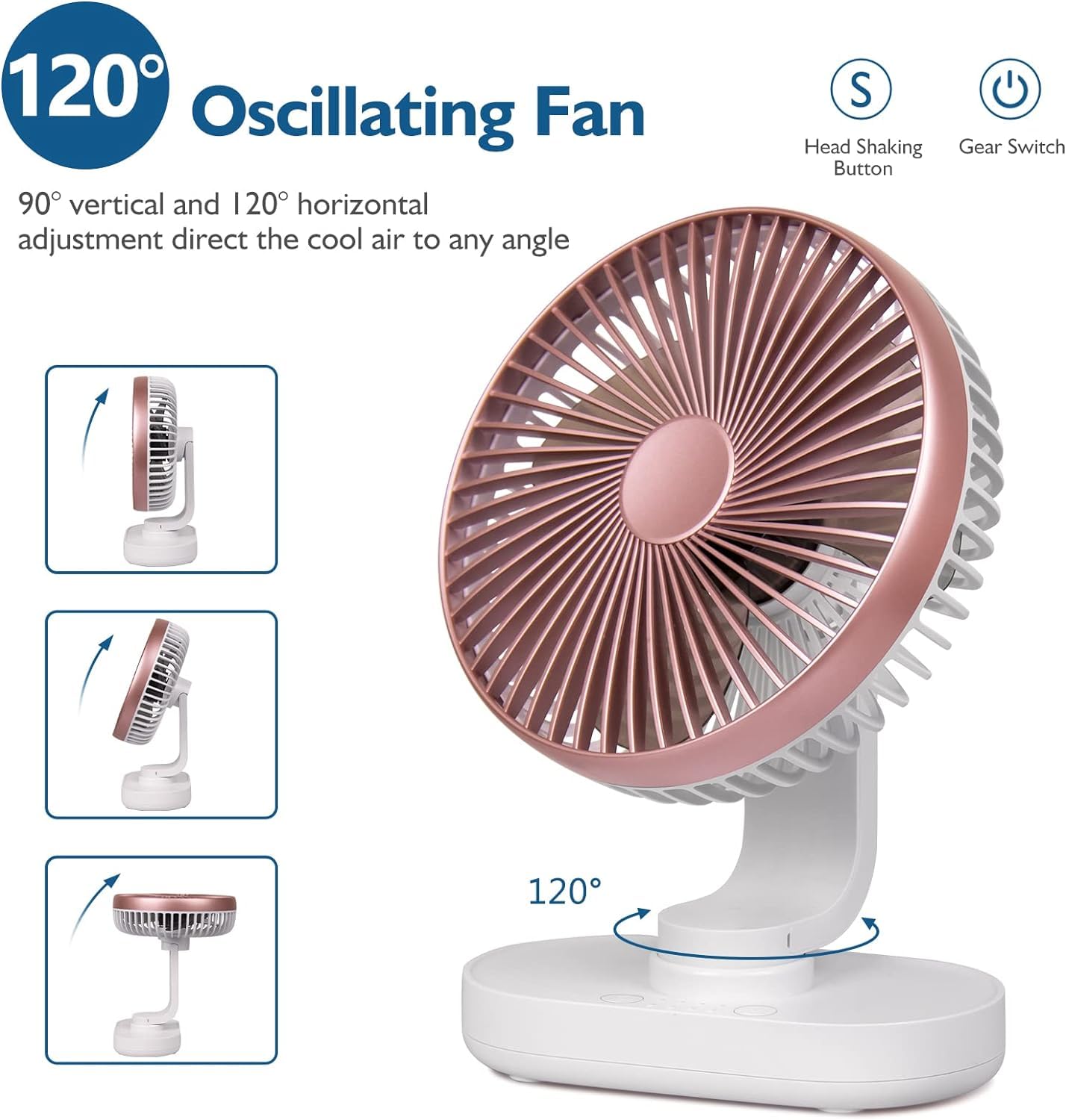 Portable Swing Table Fan Rechargeable