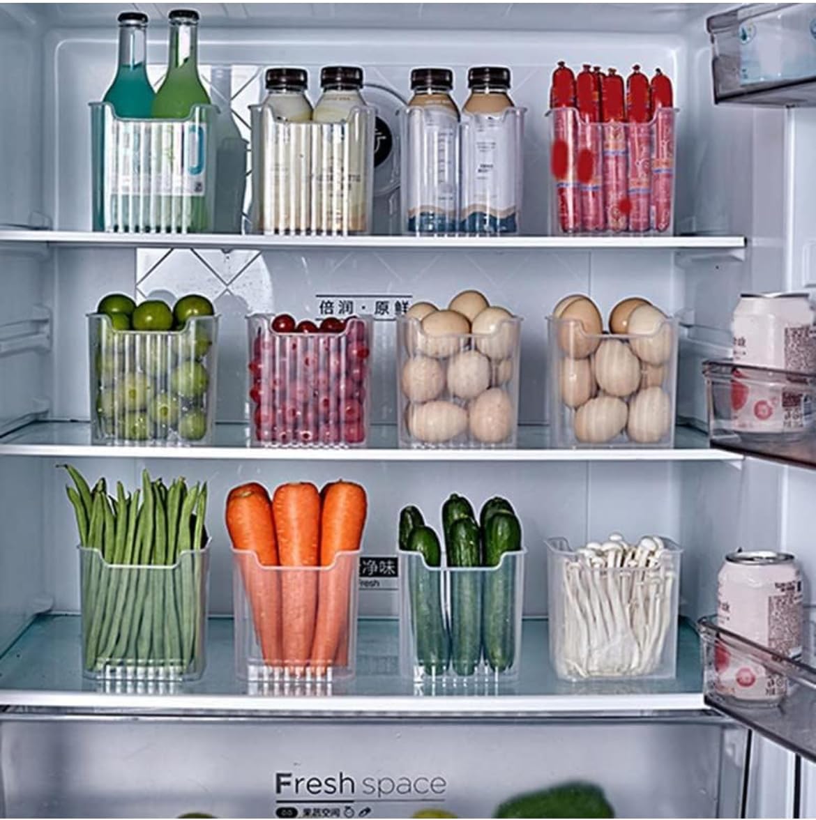 6pcs Side Fridge Storage Boxes