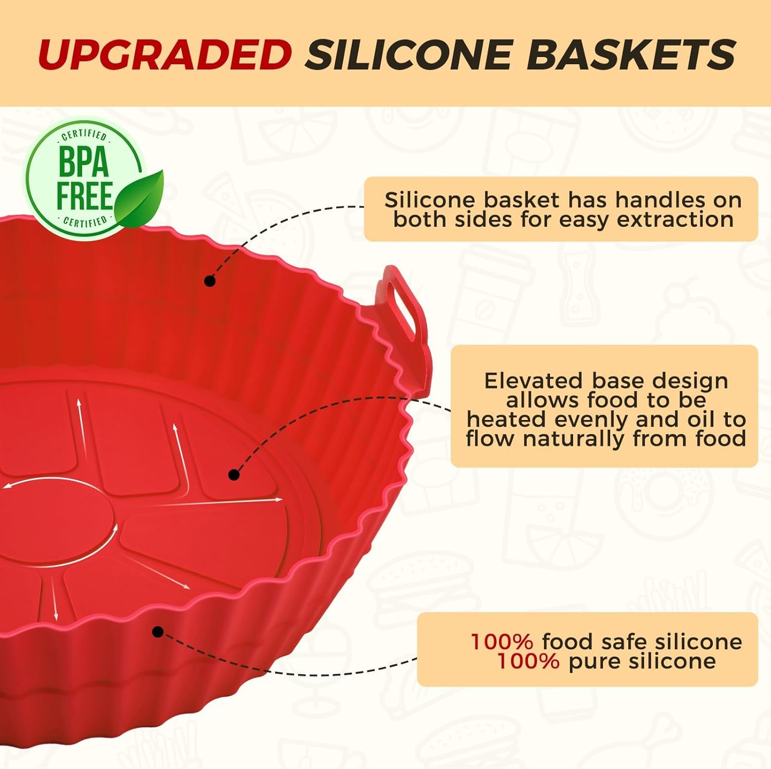 3 Pack Air Fryer Silicone Liners