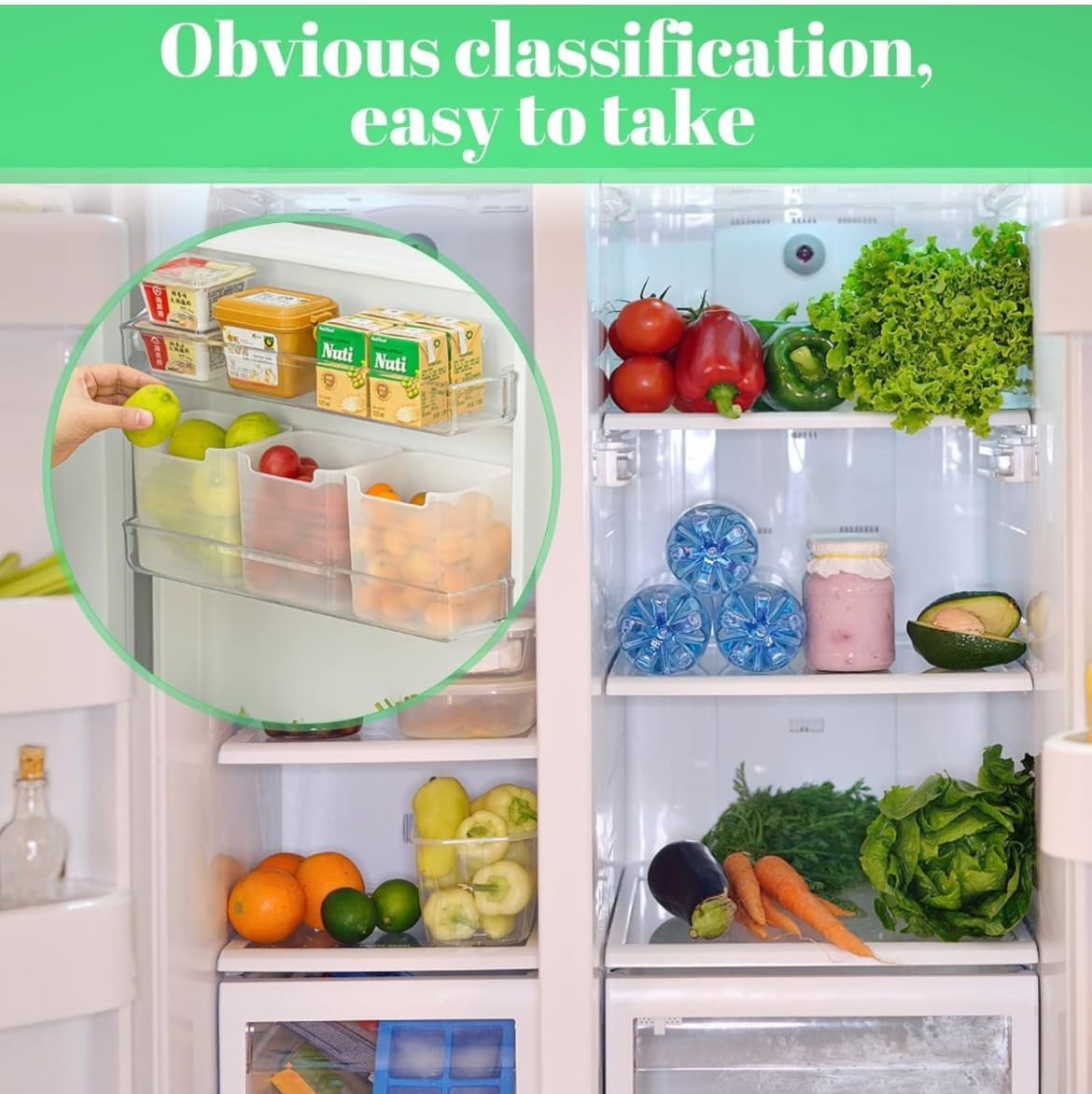 6pcs Side Fridge Storage Boxes