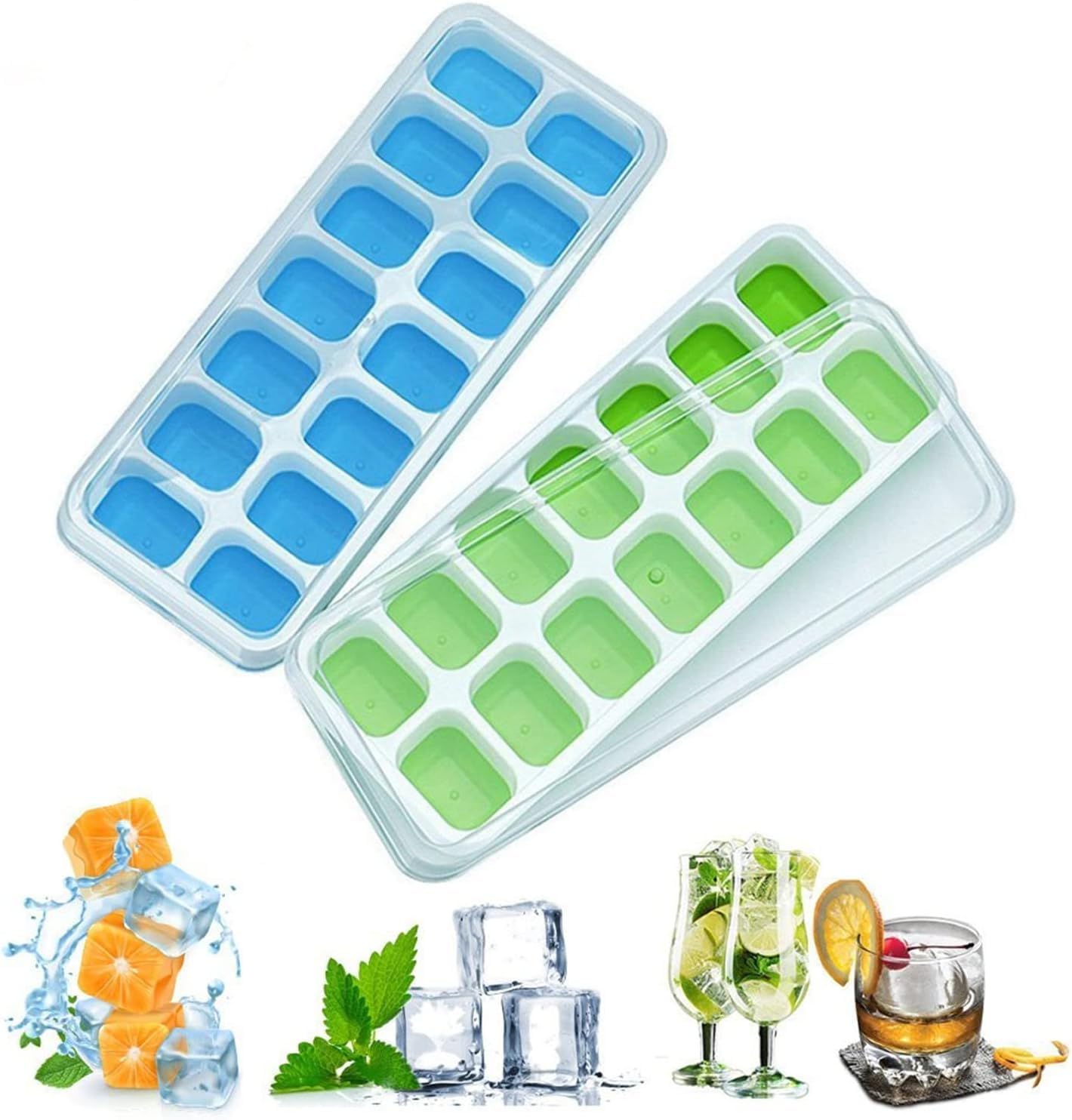 2 Pcs Pop Up Ice Cube Trays