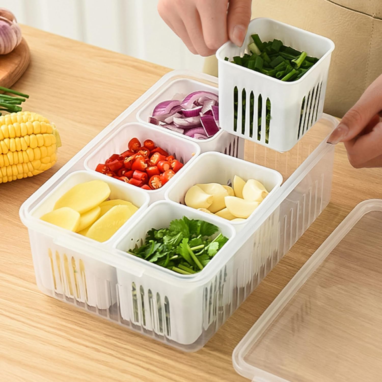 6 Grid Fridge Storage Boxes