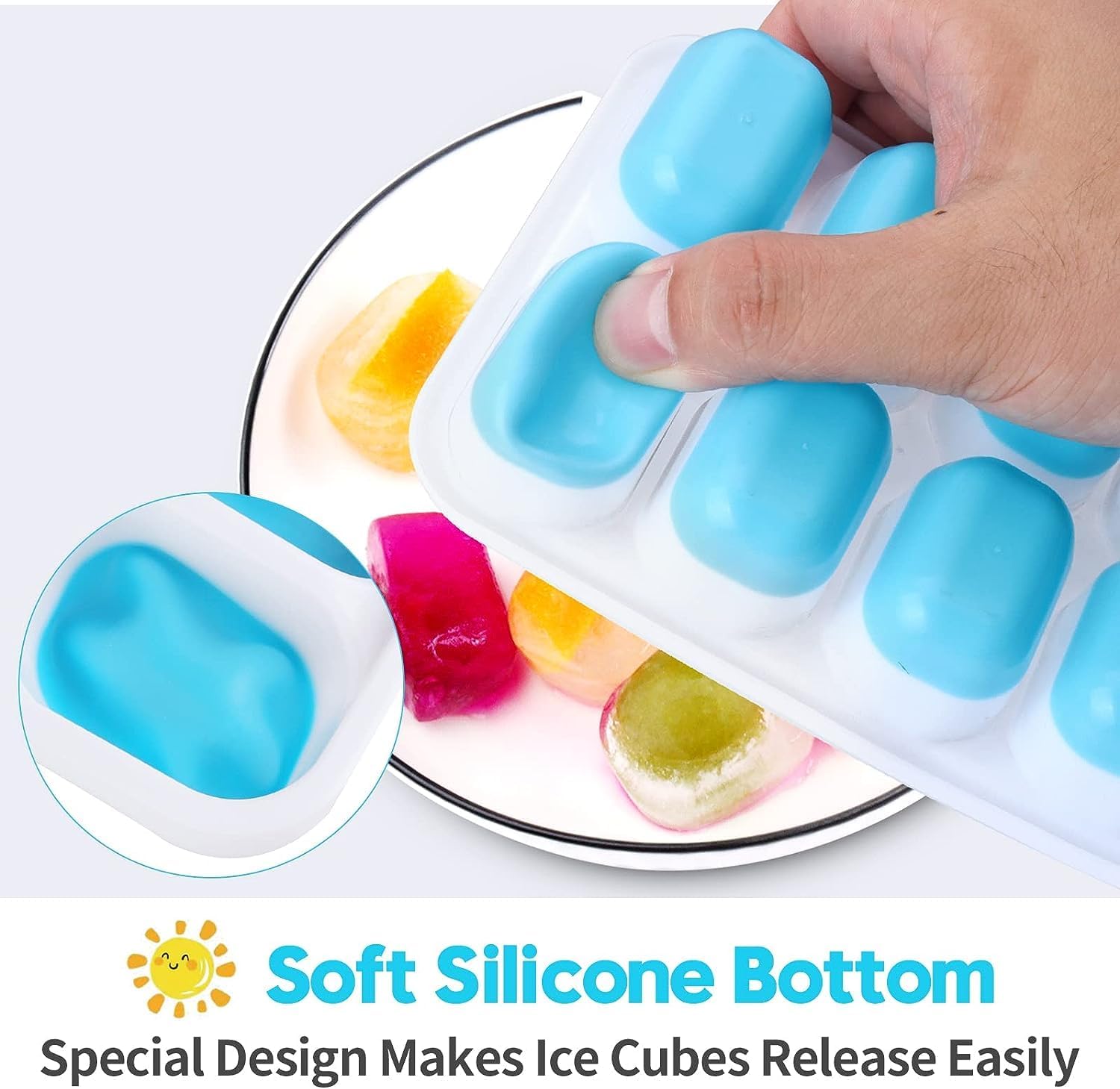 2 Pcs Pop Up Ice Cube Trays