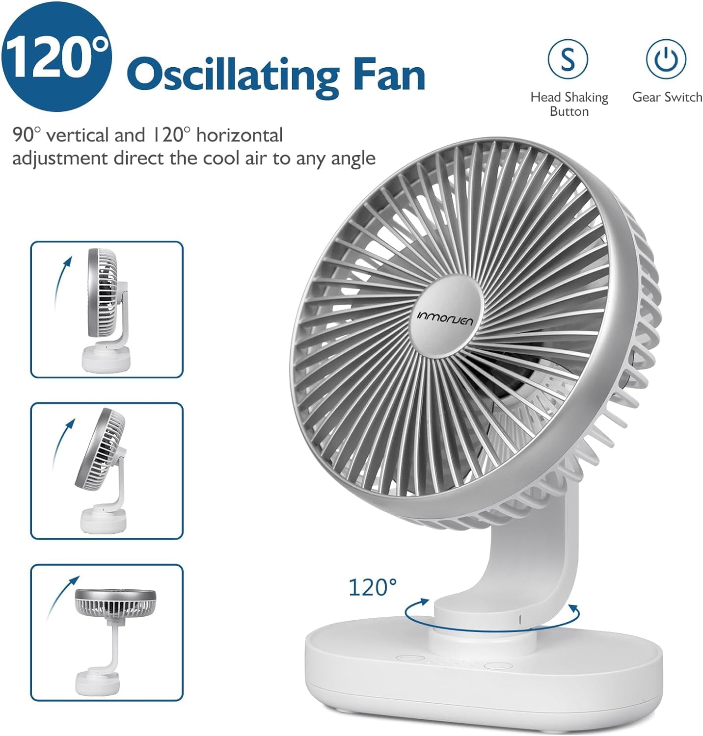 Portable Swing Table Fan Rechargeable