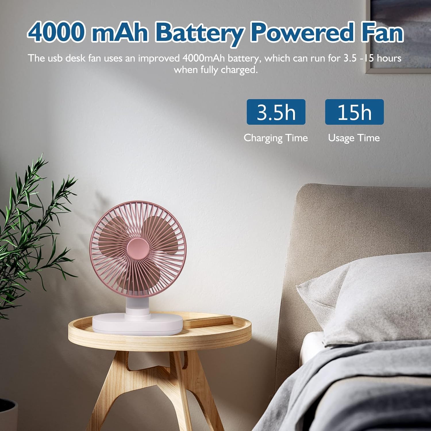Portable Swing Table Fan Rechargeable