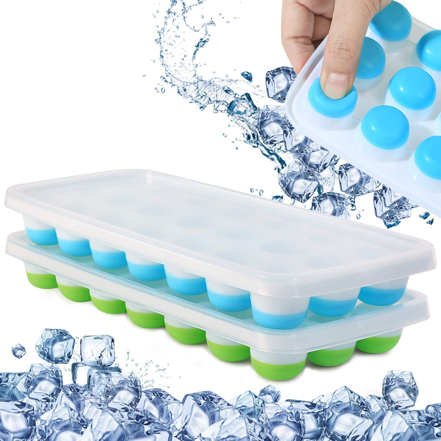2 Pcs Pop Up Ice Cube Trays