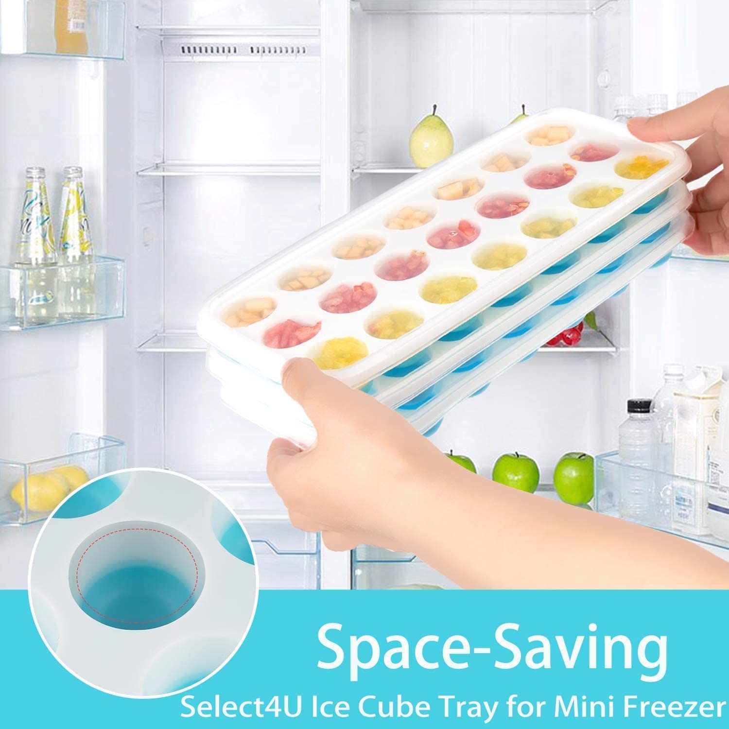 2 Pcs Pop Up Ice Cube Trays