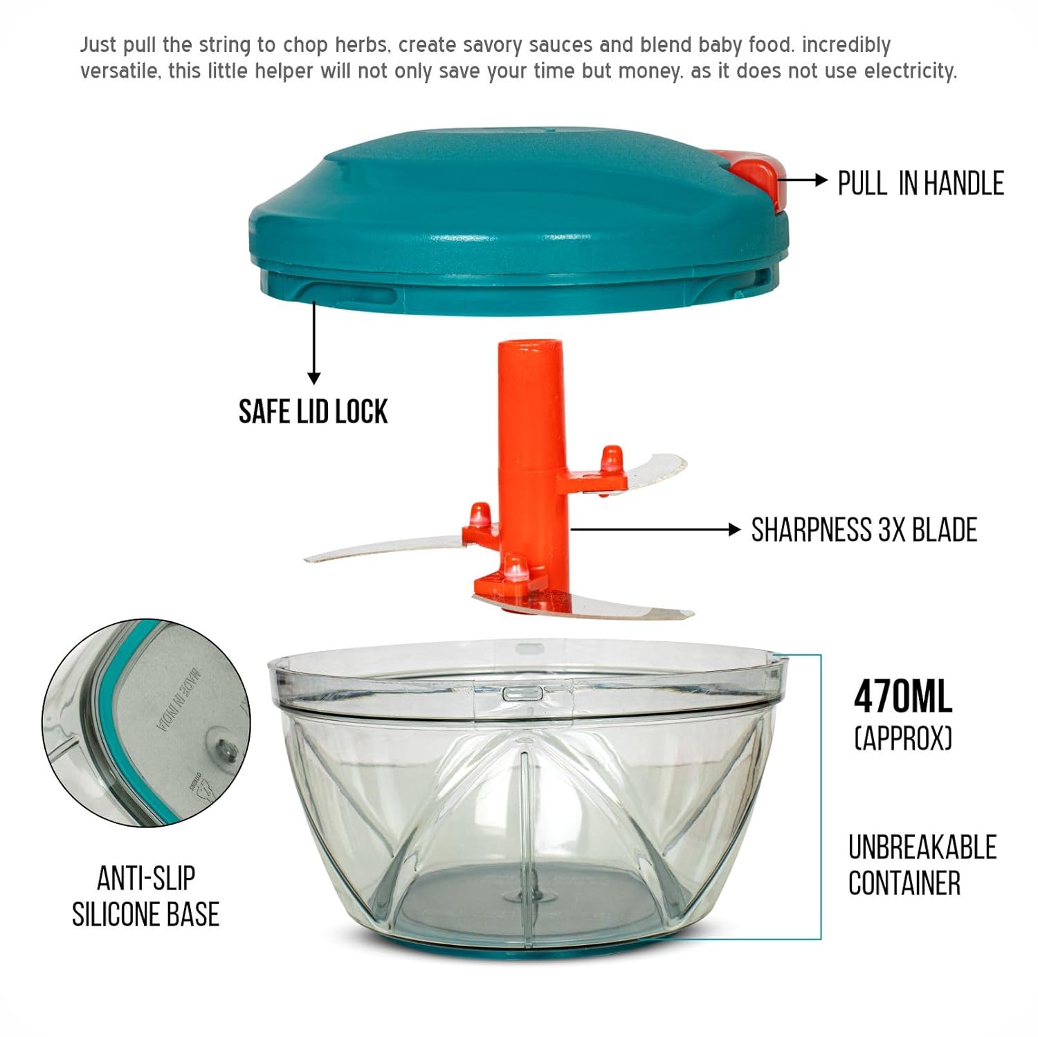 Multipurpose Plastic Pull Chopper