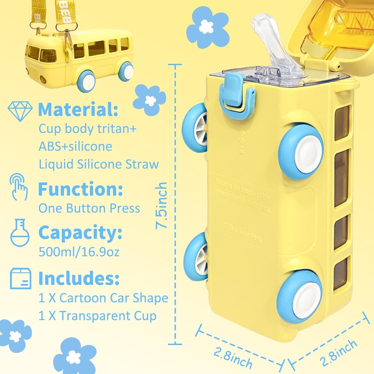 Bus Shape Water Bottle For Kids