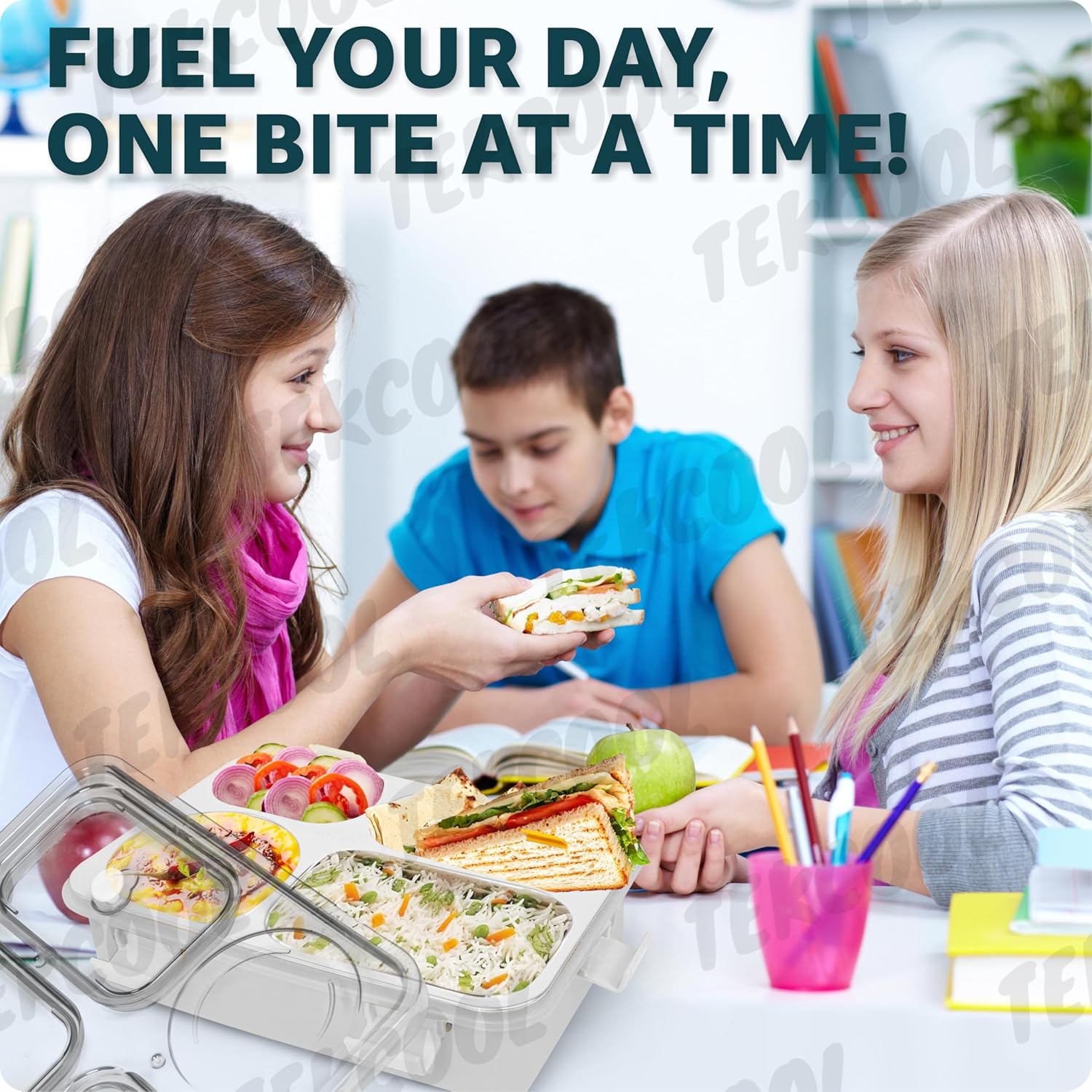 Stainless Steel Lunch Box with 4 Compartment