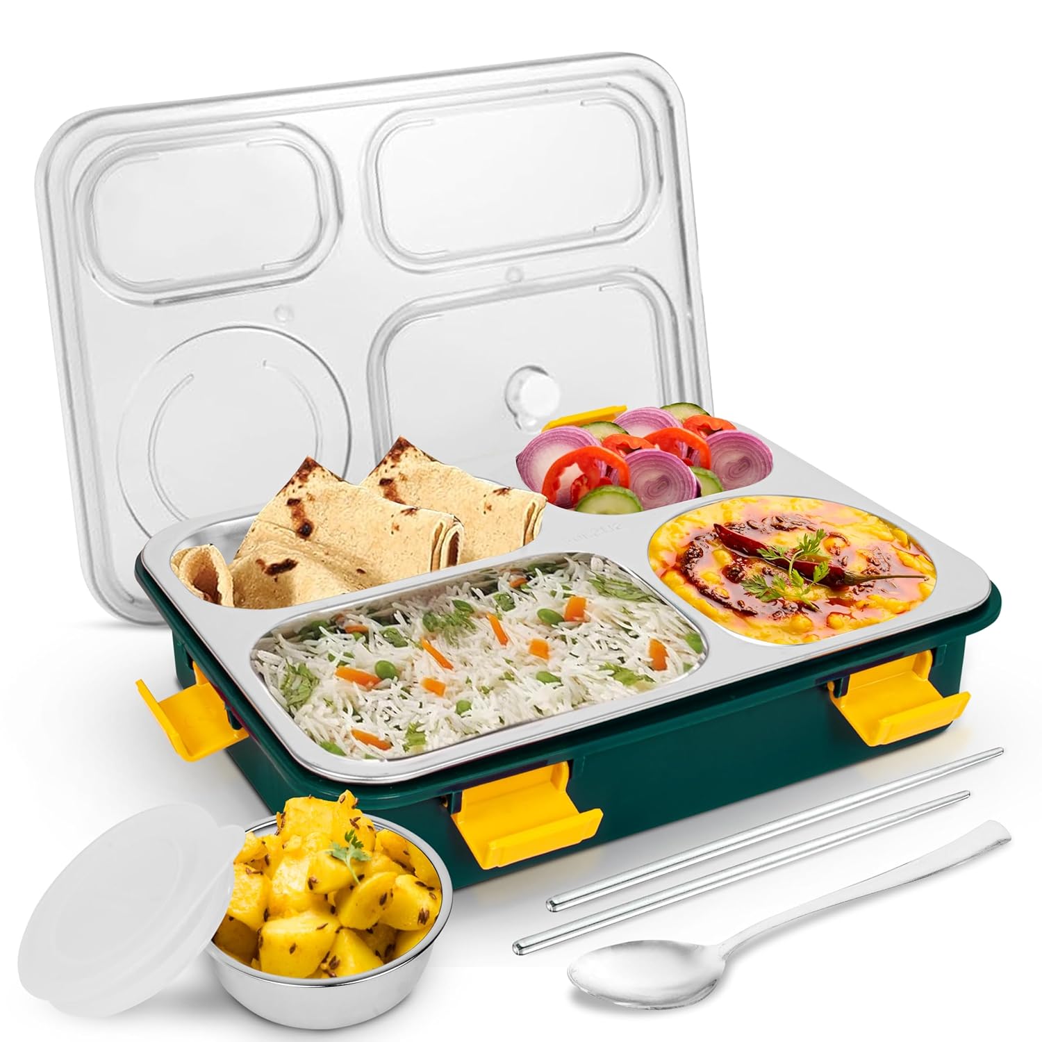 Stainless Steel Lunch Box with 4 Compartment