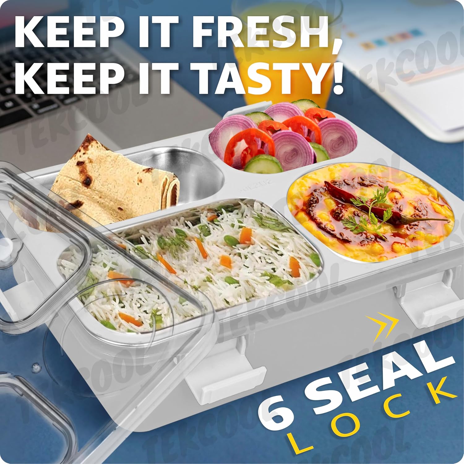 Stainless Steel Lunch Box with 4 Compartment