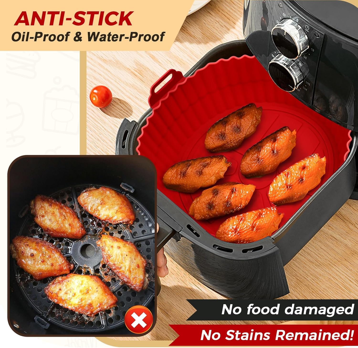 3 Pack Air Fryer Silicone Liners