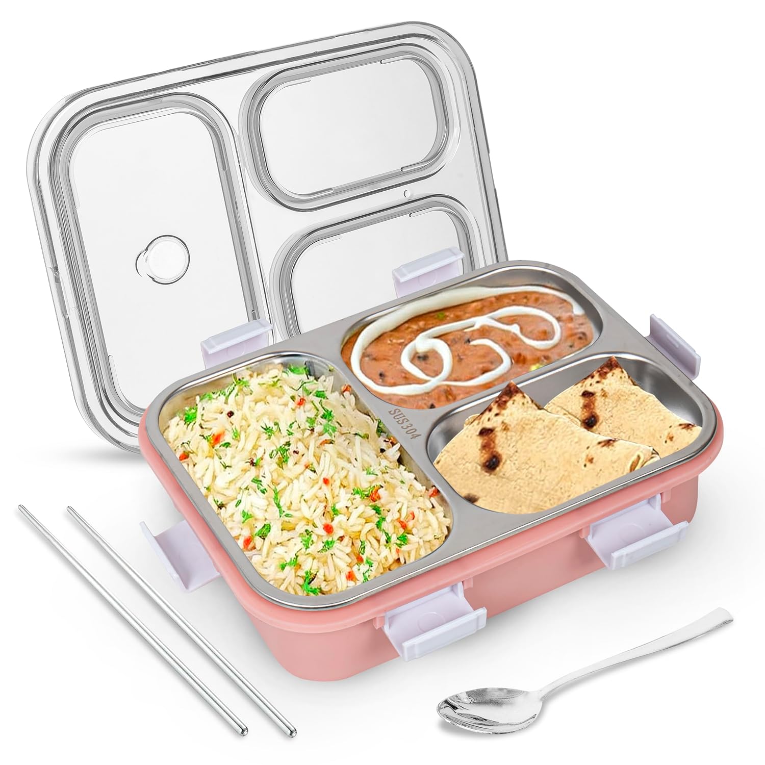 Stainless Steel Lunch Box with 3 Compartment