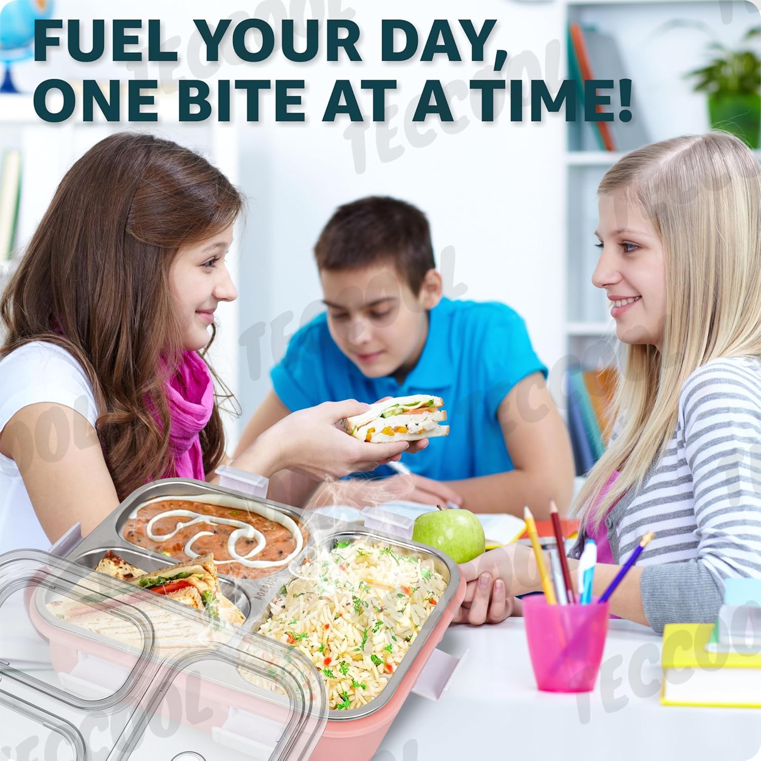 Stainless Steel Lunch Box with 3 Compartment