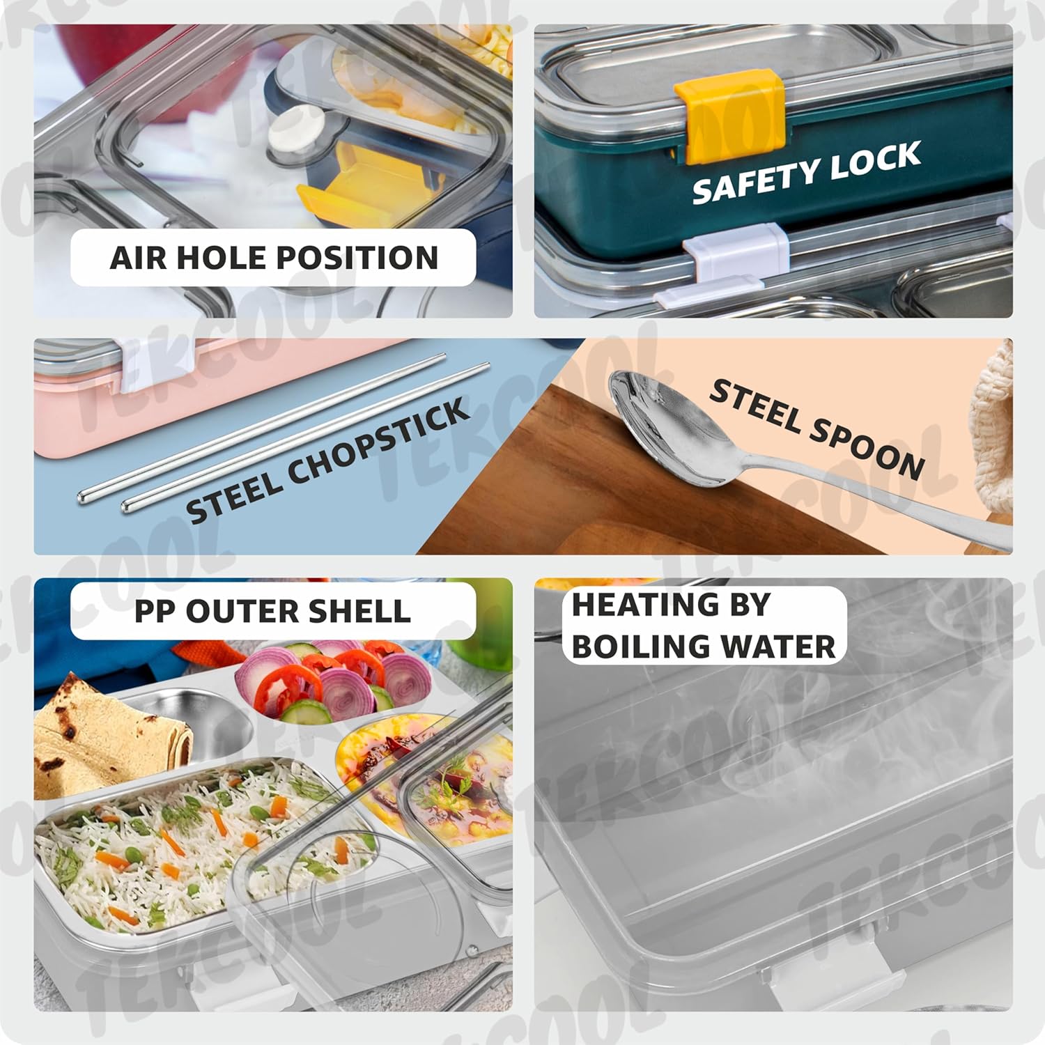 Stainless Steel Lunch Box with 4 Compartment