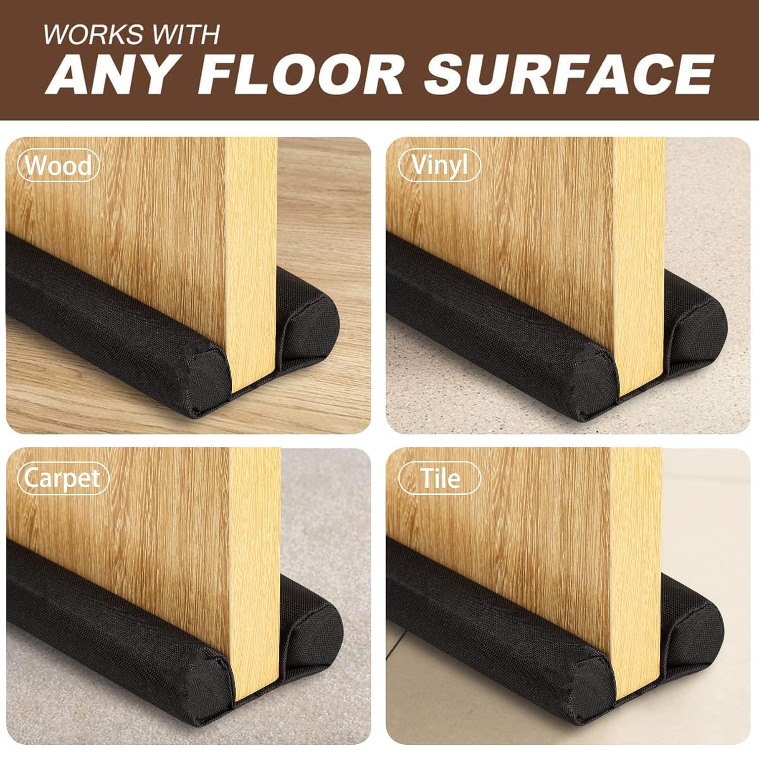 39Inch Door Bottom Gap Filler Strip (Black)